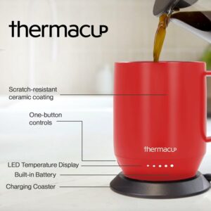 Premium Heated Coffee Mug Smart Electric Cup Cherry Red
