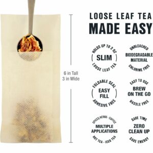 Tiesta Tea Loose Leaf Filters for Brewing 100 Empty Bags