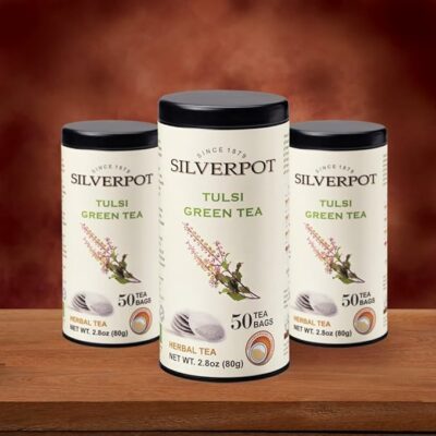 Silverpot Tulsi Green Tea Holy Basil 50 Round Tea Bags