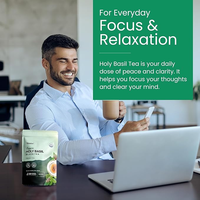 Teaniru, Holy Basil Black Tea Tulsi Tea 30 TEA BAGS