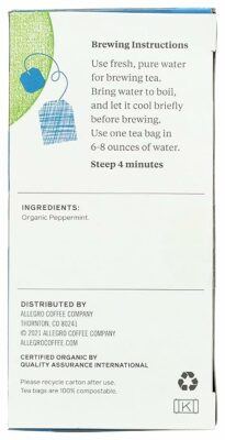 Allegro Tea Organic Northwest Peppermint 20 Tea Bags