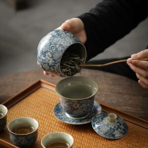 Vintage Ceramic Portable Tea Canister Tea Storage Container