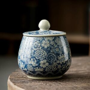 Vintage Ceramic Portable Tea Canister Tea Storage Container