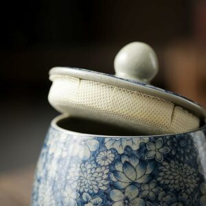 Vintage Ceramic Portable Tea Canister Tea Storage Container