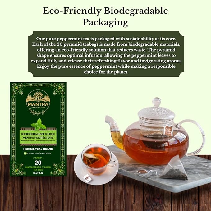 Mantra's Peppermint Herbal Tea Relaxation & Digestive Support 20 Teabags