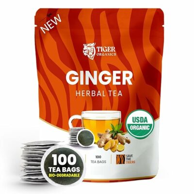 Tiger Organics Ginger Herbal Tea 100 Teabags