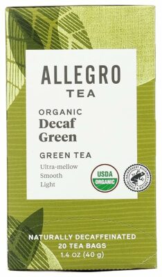 Allegro Tea Organic Decaf Green Tea Bags 20 Teabags