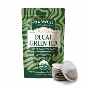 Starwest Botanicals Organic Decaf Green Tea Decaffeinated Herbal Tea 100 Teabags