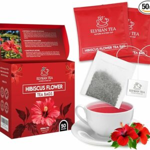 Hibiscus Tea All Natural Hibiscus Flower Herbal Tea 50 Pack Teabags