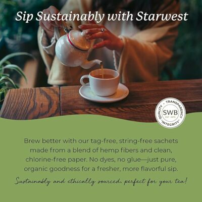 Starwest Botanicals Organic Decaf Green Tea Decaffeinated Herbal Tea 100 Teabags
