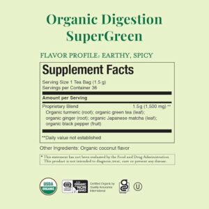 The Republic of Tea Organic Digestion SuperGreen Tea Tin 36 Tea Bags