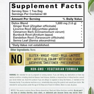 Carlyle Herbal Detox Tea 60 Tea Bags Non-GMO & Gluten Free Herbal Blend