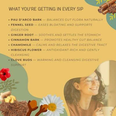 Gut Balance Herbal Tea to Support Digestive Comfort Gut Health & Daily Wellness 35 Teabags