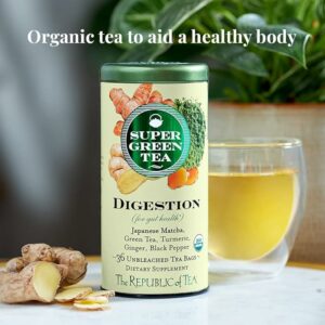 The Republic of Tea Organic Digestion SuperGreen Tea Tin 36 Tea Bags