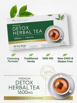 Carlyle Herbal Detox Tea 60 Tea Bags Non-GMO & Gluten Free Herbal Blend