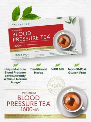 Carlyle Blood Pressure Tea Bags 60 Teabags Herbal Tea Supplement