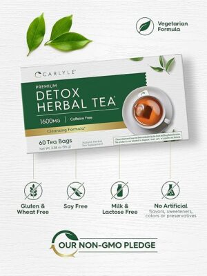 Carlyle Herbal Detox Tea 60 Tea Bags Non-GMO & Gluten Free Herbal Blend