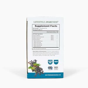 Lifestyle Awareness Organic Immunity Now Tea with Fortifying Elderberry 20 Teabags