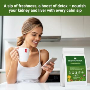 Liver Detox Tea Chinese Kidney and Liver Cleanse Detox Herbal Tea 15 Tea Bags