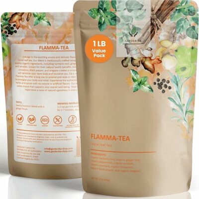 Gardenika Organic Flamma tea Loose Leaf Turmeric Ginger Tea 1 lb 454g