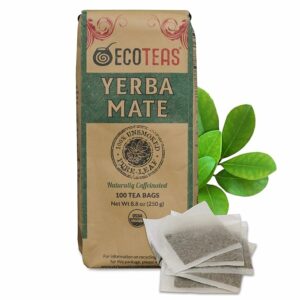 ECOTEAS Organic Yerba Mate Tea Bags Natural Energy & Detox Herbal Tea 100 Teabags