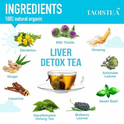 TAOISTEA Liver Detox Tea Herbal Tea Blend for Liver Cleanse Detox and Repair