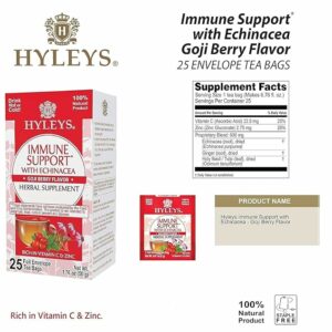Hyleys Immunity Tea With Echinacea Goji Berry Flavor 25 Tea Bags