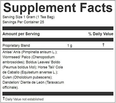 Hanan Peruvian Secrets Digestivo Herbal Tea Natural Digestive Aid Blend 25 Tea Bags