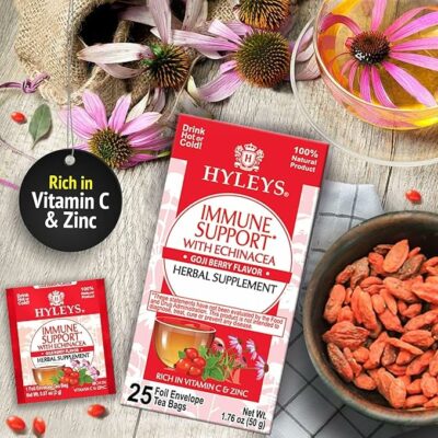 Hyleys Immunity Tea With Echinacea Goji Berry Flavor 25 Tea Bags