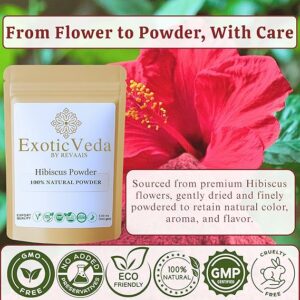 Hibiscus Powder 100g 100% Natural Herbal Superfood for Tea Smoothies Hair & Skin Care