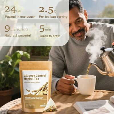 AnderHerbs Blood Sugar Support Tea Suitable for Hot & Cold Brewing