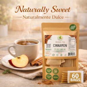 Canela Té Cinnamon Tea 60 Tea Bags 100% Natural Herbal