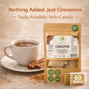 Canela Té Cinnamon Tea 60 Tea Bags 100% Natural Herbal