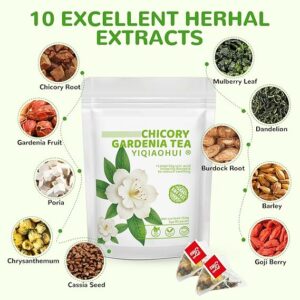 Chicory Gardenia Tea for Blood Sugar Support & Healthy Digestion 30 Bags of Herbal Tea