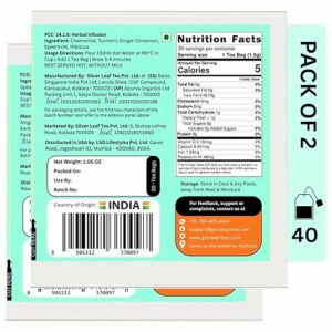 Goodwyn Assorted Herbal Infusion Tea 40 Tea Bags 4 Premium Caffeine-Free Varieties