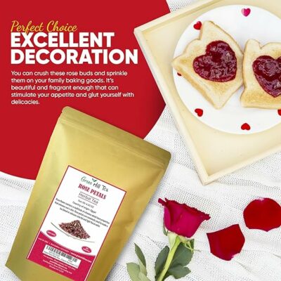 Greenhilltea Premium Dried Rose Petals Rose Tea 4 OZ