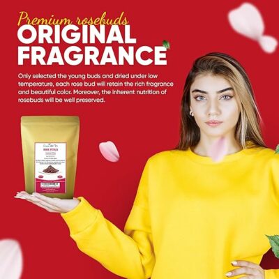 Greenhilltea Premium Dried Rose Petals Rose Tea 4 OZ