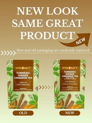 HYNTMYT Turmeric Ginger Cinnamon Tea Bags Herbal Blend 120 Teabags