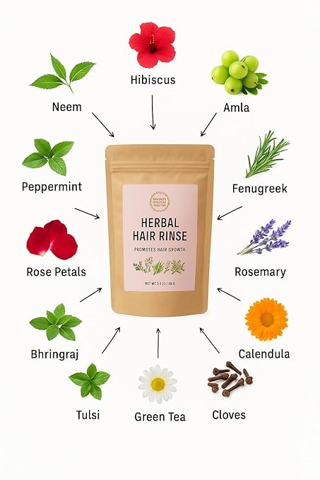 Herbal Crown & Roots Hair Tea Rinse Natural Scalp and Root Strengthening Treatment