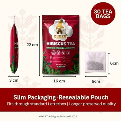 Hibiscus Tea 30 Tea Bags Premium Hibiscus Flower Herbal Tea