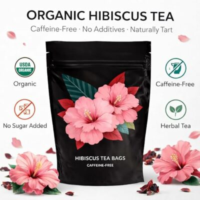 Hibiscus Tea Natural Hibiscus Flowers Herbal Tea Organic 30 Bags