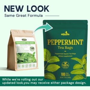 Hiihone Peppermint Tea Bags Pure & Natural Peppermint Leaves 100 Teabags