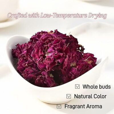 HoolySeek Dried Rose Buds Edible Flowers for Rose Tea 12g