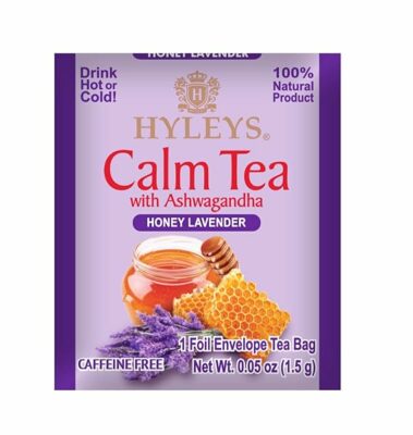 Hyleys Calm Tea with Ashwagandha Lavender & Honey Flavor Herbal Tea 25 Teabags