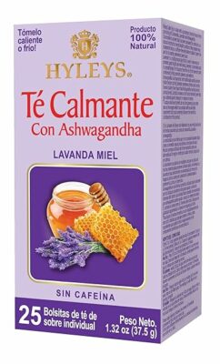 Hyleys Calm Tea with Ashwagandha Lavender & Honey Flavor Herbal Tea 25 Teabags