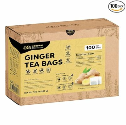 Indochine Blends Ginger Tea 100 Tea Bags with Bamboo Tongs