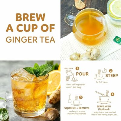 Indochine Blends Ginger Tea 100 Tea Bags with Bamboo Tongs