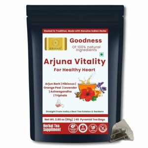 KRIHAN Organic Arjuna Herbal Tea 40 Tea Bags Blood Pressure Support
