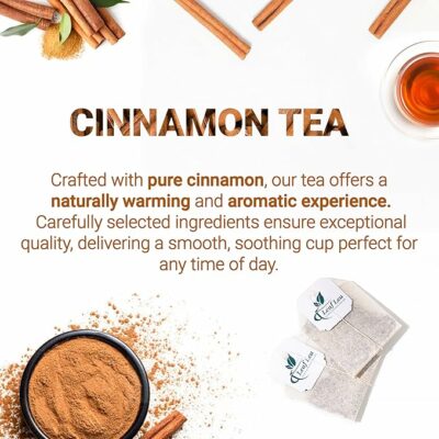 LeafLea 40 Cinnamon Tea Bags 100% Natural Ground Cinnamon Stick Herbal Tea