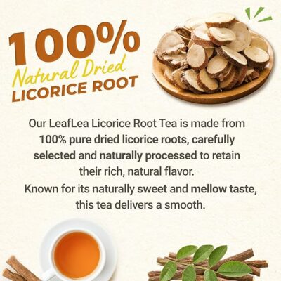 LeafLea 40 Premium Licorice Root Tea Bags 100% Pure Licorice Spice Tea